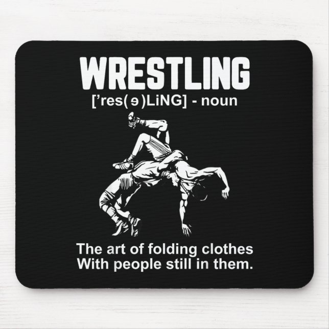 Funny Wrestling Definition The Art Of Folding Clot Mouse Mat (Front)