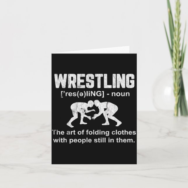 Funny Wrestling Definition Wrestler Boys Mens Teen Card (Front)