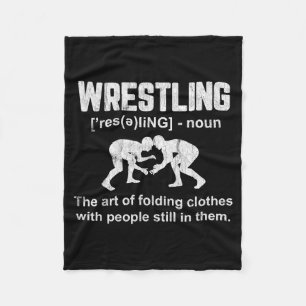Funny Wrestling Definition Wrestler Boys Mens Teen Fleece Blanket