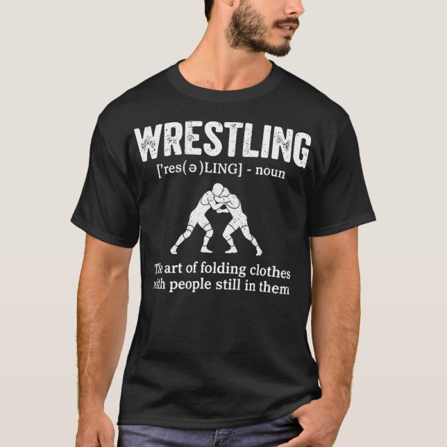 Funny Wrestling Definition Wrestler Boys Teens Men T-Shirt (Front)