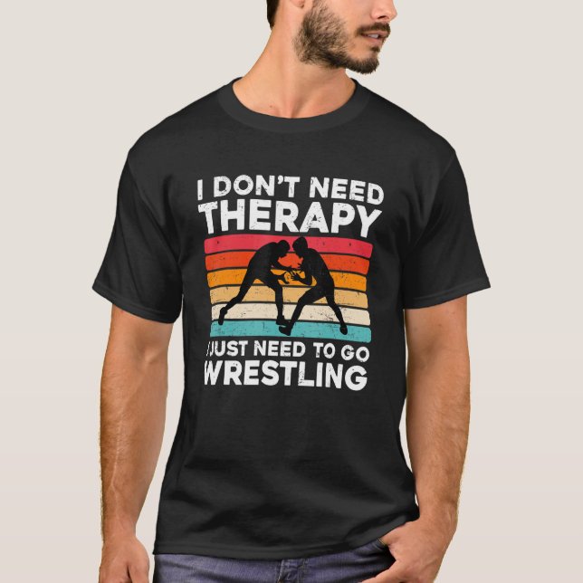 Funny Wrestling Design For Wrestler Cool Wrestling T-Shirt (Front)