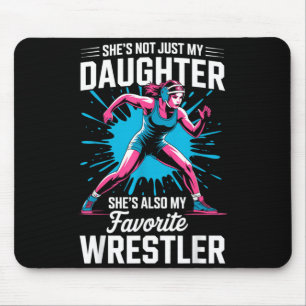 Funny Wrestling Mum Dad Daughter Girl Wrestler Mouse Mat