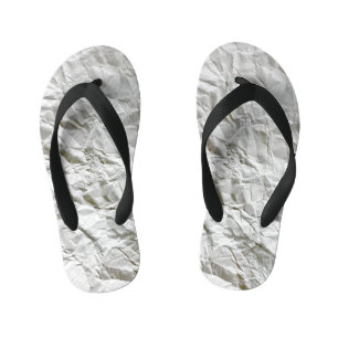 Funny wrinkled paper kid's flip flops