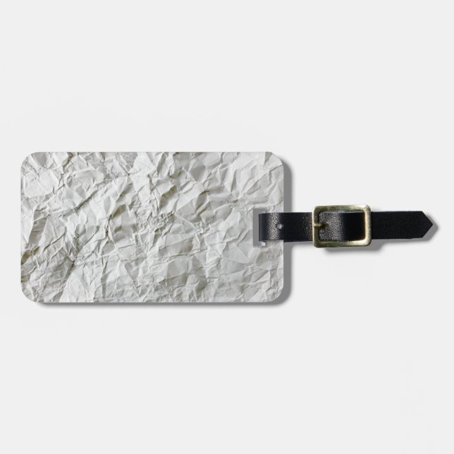 Funny wrinkled paper luggage tag (Front Horizontal)