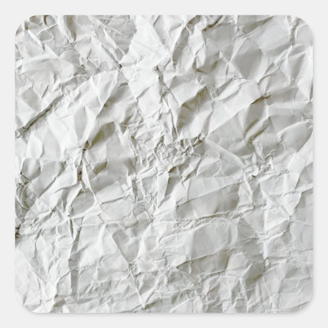 Funny wrinkled paper square sticker (Front)
