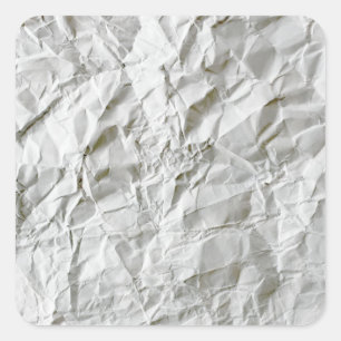 Funny wrinkled paper square sticker