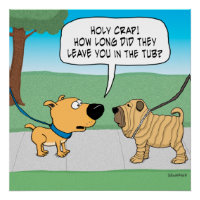 Funny Wrinkly Shar-Pei Dog Poster