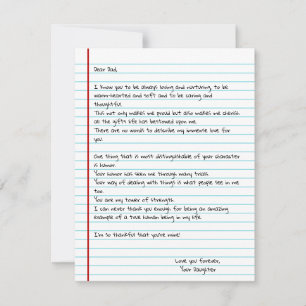 Funny Write Letter To Dad for Father's Day Card