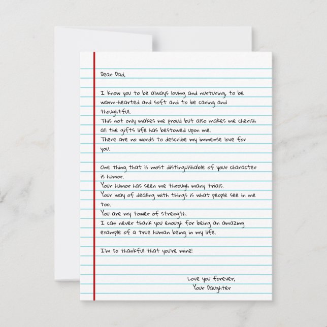 Funny Write Letter To Dad for Father's Day Card (Front)