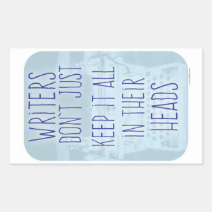 Funny Writer Head Slogan Rectangular Sticker