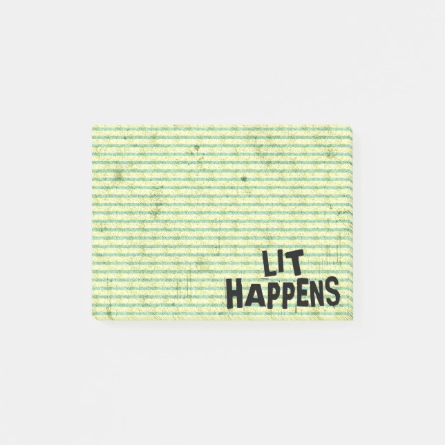 Funny Writer Reader Lit Happens Post-it Notes (Front)