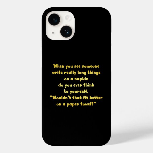 Funny Writing on a Napkin Joke Case-Mate iPhone Case (Back)
