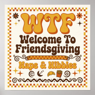 Funny WTF Welcome To Friendsgiving Paper Napkins Poster