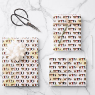 Funny WTF Wine Turkey Family Thanksgiving Wrapping Paper Sheet