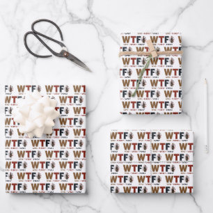 Funny WTF Wine Turkey Family Thanksgiving Wrapping Paper Sheet