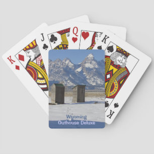 Funny Wyoming Outhouse Deluxe Playing Cards