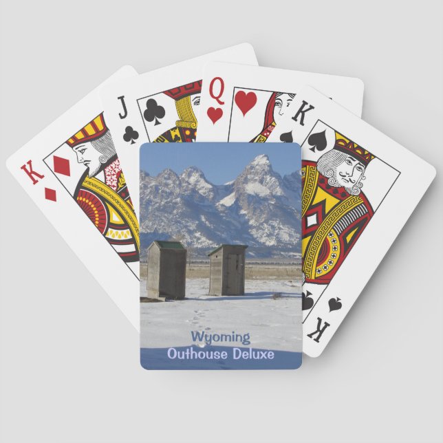 Funny Wyoming Outhouse Deluxe Playing Cards (Back)