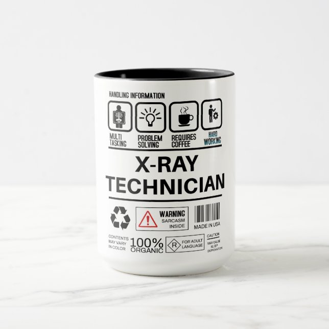 Funny X-ray Technician Handling Information Mug (Center)