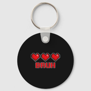 Funny Xel Hearts Gamer Bruh, Valentines Video Game Key Ring