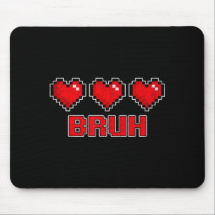 Funny Xel Hearts Gamer Bruh, Valentines Video Game Mouse Mat