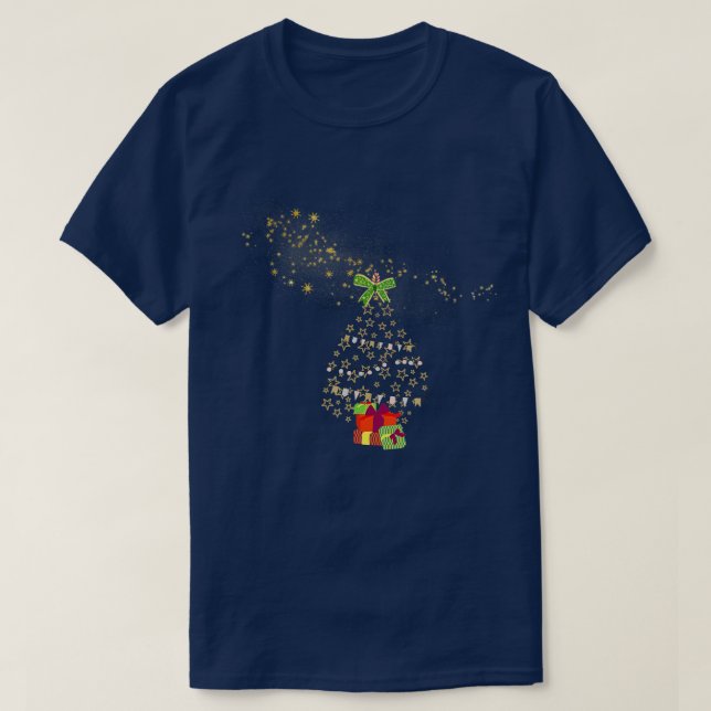 Funny Xmas 2021 Star Christmas Tree  T-Shirt (Design Front)