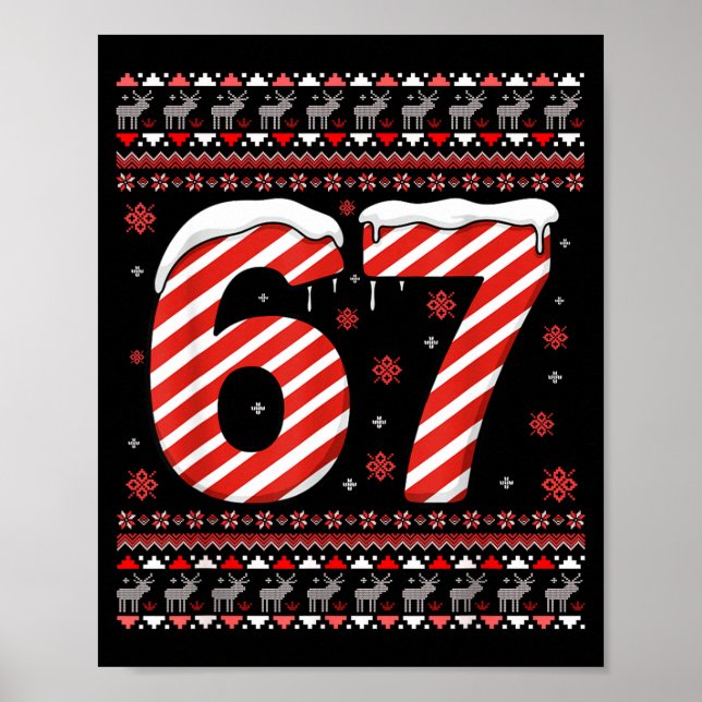 Funny Xmas 67 Six Seven Meme Gen Alpha Slang Chris Poster (Front)