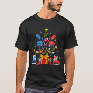 Funny Xmas Boys Ice Hockey Christmas Ornament Tree T-Shirt