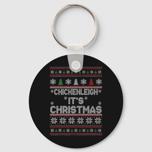 Funny Xmas Chickenleigh It's Christmas 1  Key Ring (Front)