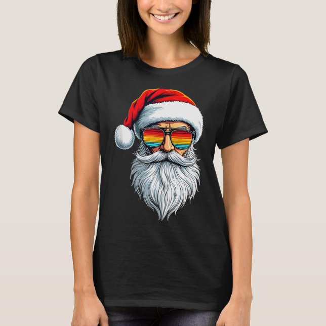 Funny Xmas Christmas In July Summer Santa Tank Top (Front)