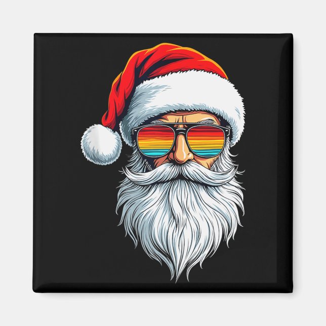 Funny Xmas Christmas In July Summer Santa Tank Top Magnet (Front)