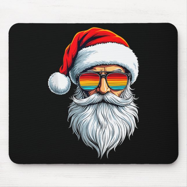 Funny Xmas Christmas In July Summer Santa Tank Top Mouse Mat (Front)