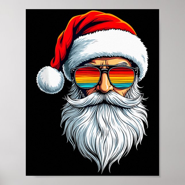 Funny Xmas Christmas In July Summer Santa Tank Top Poster (Front)