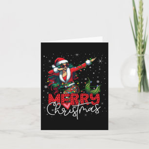Funny Xmas Dabbing Mermaid Santa Claus Merry Chris Card