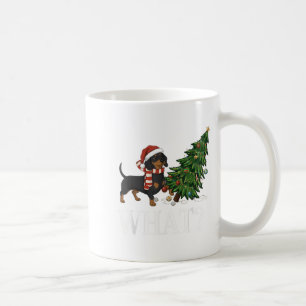 Funny Xmas Dachshundpushing Christmas Tree Over Do Coffee Mug