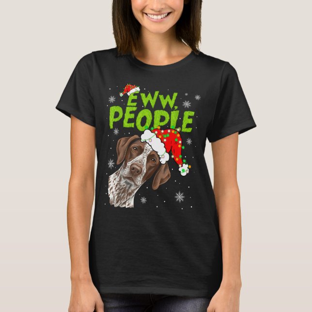 Funny Xmas Ew People Gsp Dogs Lover Pajamas Men Wo T-Shirt (Front)