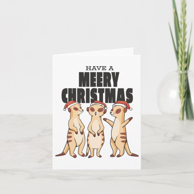 Funny Xmas Family Matching Meerkat Have A Meery Ch Card (Front)