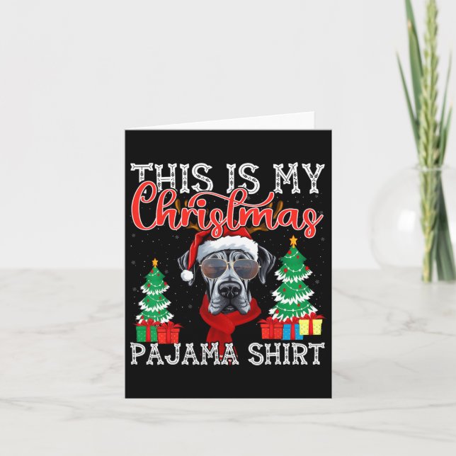 Funny Xmas Family Matching Pajama Great Dane Chris Card (Front)