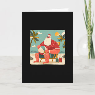 Funny Xmas Graphic With Beach Santa And Vacation L Card