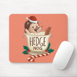 Funny Xmas Hedge Nog Hedgehog Eggnog Christmas Mouse Mat