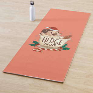 Funny Xmas Hedge Nog Hedgehog Eggnog Christmas Yoga Mat