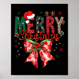 Funny Xmas Holiday Coquette Bow Merry Christmas 1 Poster