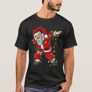 Funny Xmas Lighting Dabbing Santa Christmas T-Shirt