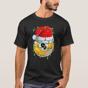 Funny Xmas Lighting Santa Billiards 9 Ball Christm T-Shirt
