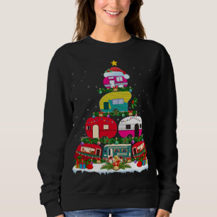 Funny Xmas Lighting Santa Camping RV Christmas Tre Sweatshirt