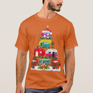 Funny Xmas Lighting Santa Camping RV Christmas Tre T-Shirt