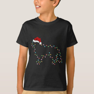 Funny Xmas Lighting Santa Hat Border Collie Dog Ch T-Shirt