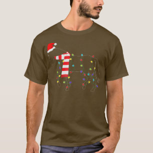 Funny Xmas Lighting Santa Hat Horse Christmas T-Shirt