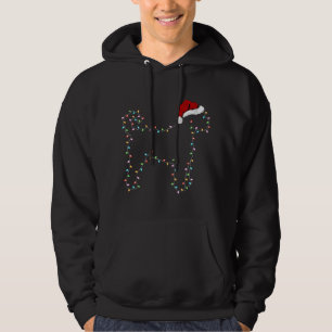 Funny Xmas Lighting Santa Hat Labradoodle Dog Chri Hoodie