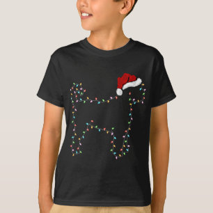 Funny Xmas Lighting Santa Hat Labradoodle Dog Chri T-Shirt