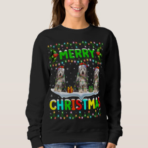 Funny Xmas Lighting Santa Hat Merry Christmas Bear Sweatshirt